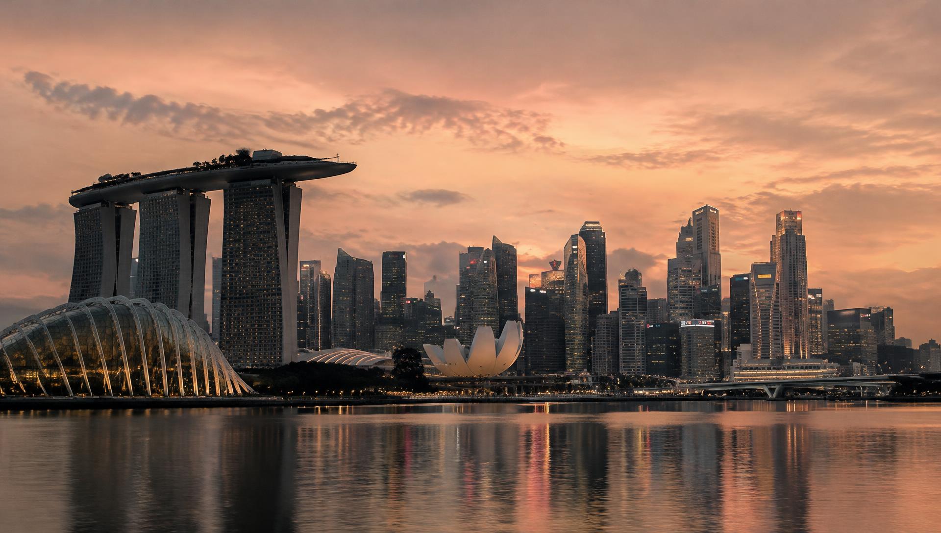 Singapore skyline at dusk